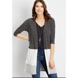 Maurices Colorblock Duster Cardigan | Women’s XL | Open Front 3/4 Sleeve NWT